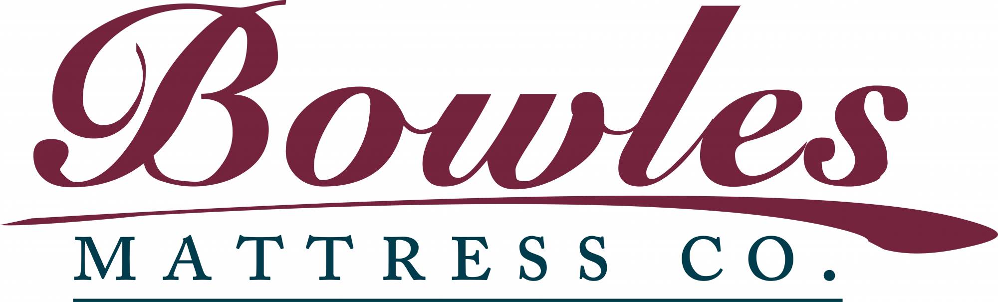 The wording Bowles Mattress Co appears in colorful script font. 