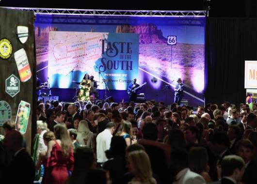 Photo of large group of people enjoying concert at a Taste of The South past gala.