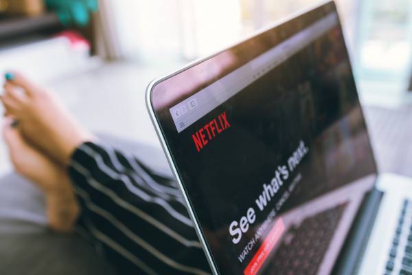 Person viewing Netflix on a computer