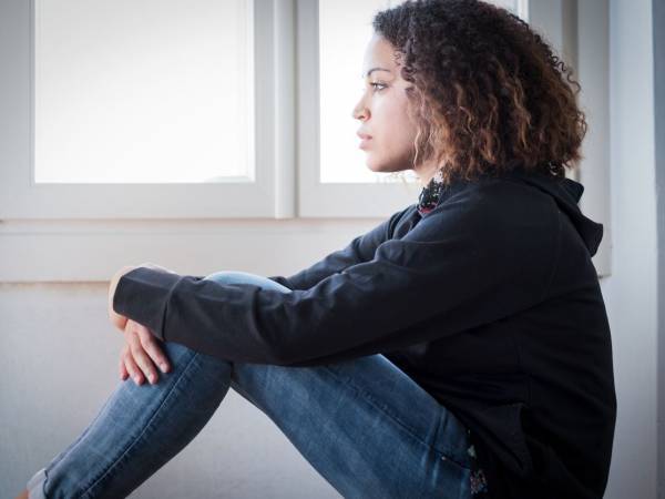 Photo of woman staring ahead